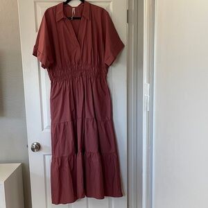 Anthropologie Terracotta Somerset Maxi Dress